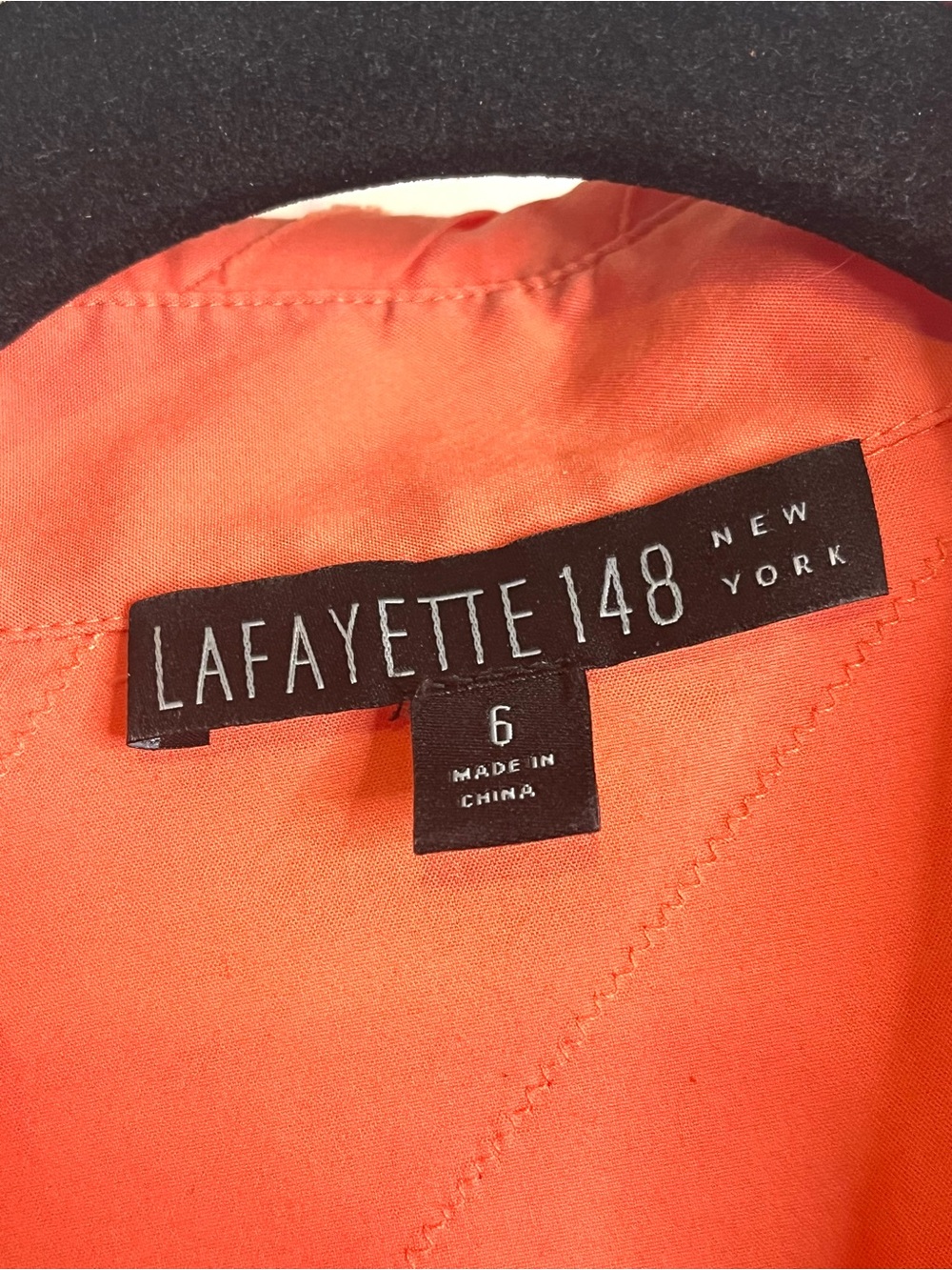 Lafayette 148 New York Women’s Size 6 Orange Textured Button-Down Shirt - Picture 3 of 8